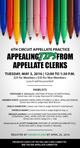 Appealing TIPS from Appellate Clerks: May 3, 2016 from Noon to 1:30 p.m.