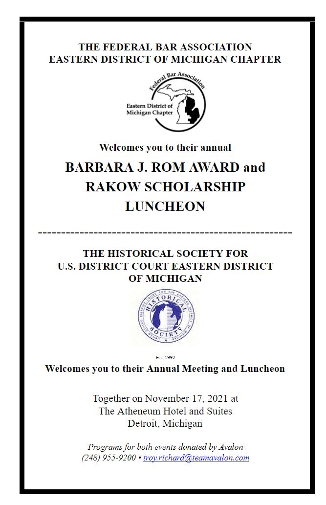 Rom Federal Bar Association Eastern District Of Michigan Chapter Rom Federal Bar Association Eastern District Of Michigan Chapter